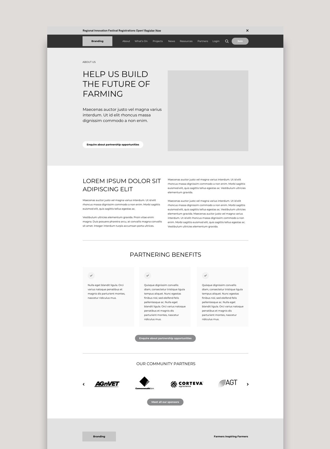 Website wireframes - Riverine Plains