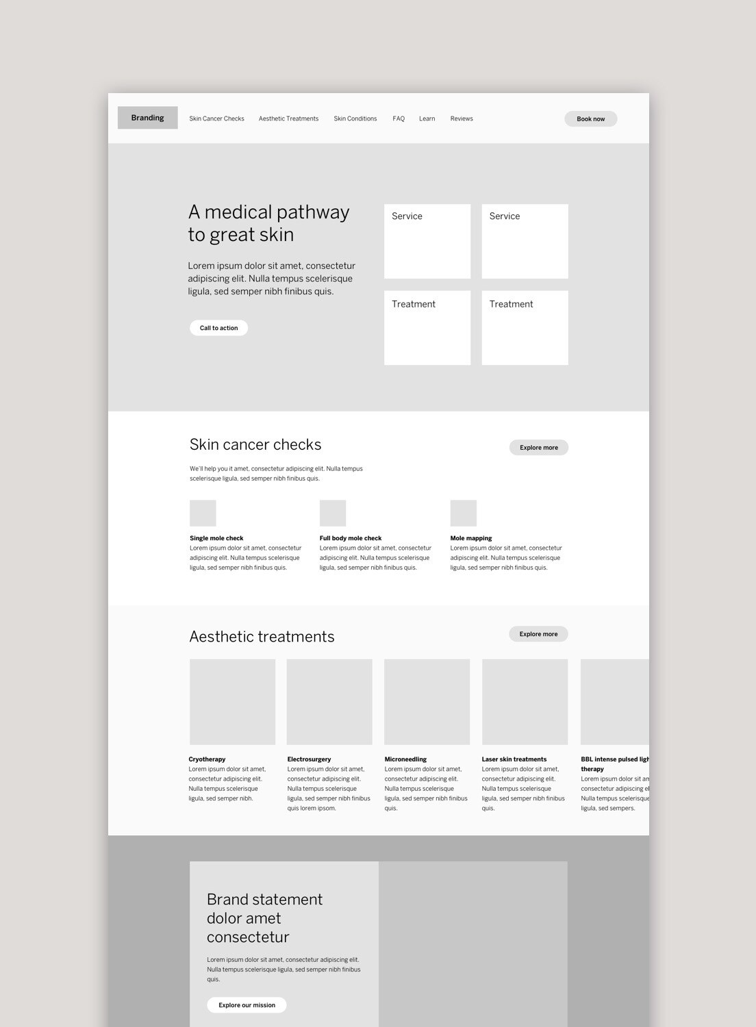 Website wireframe – Spot Check